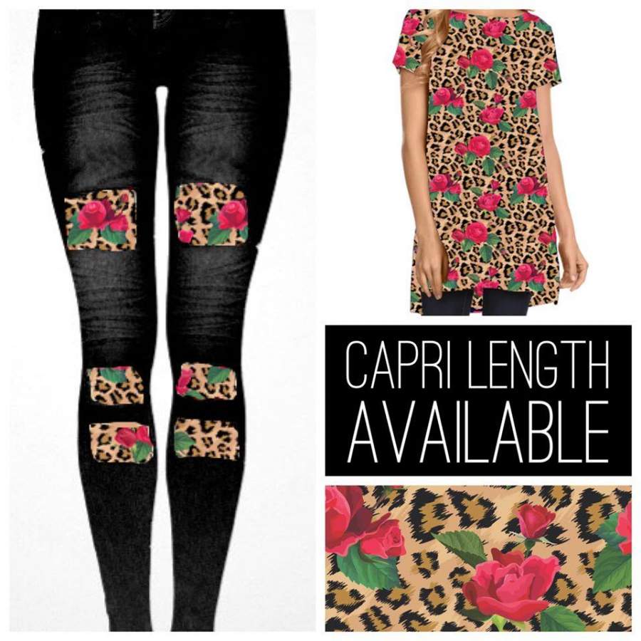 [PRE-ORDER]Custom Rose Leopard Tunic & Bottoms (leggings/capris) – Pre Order Close 7/26