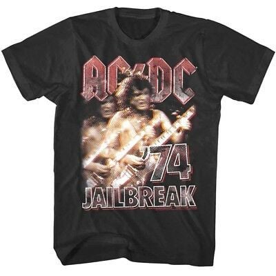 Acdc Jailbreak Tour 1974  T Shirt Vintage Angus  Rock Band Album Merch 4957