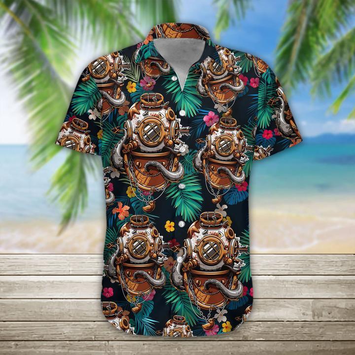 Scuba Diving Helmet Hawaii Shirt Ha7225