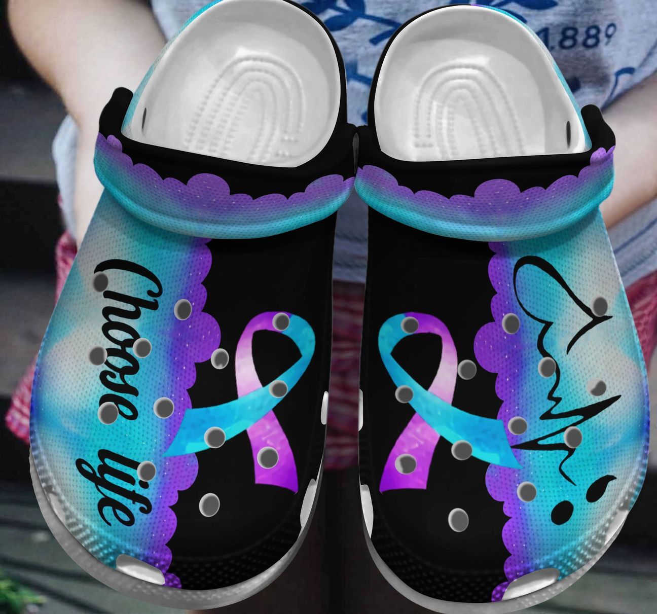 Suicide Prevention Personalized Clog, Custom Name, Text, Color, Number Fashion Style For Women, Men, Kid, Print 3D Choose Life