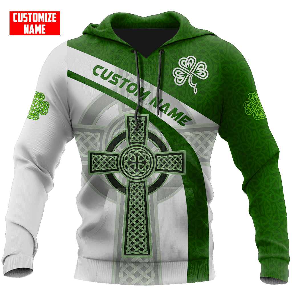 Personalized Name Irish Celtic Knot Cross St. Patrick’S Day Printed Shirts, Best Shirt For Men