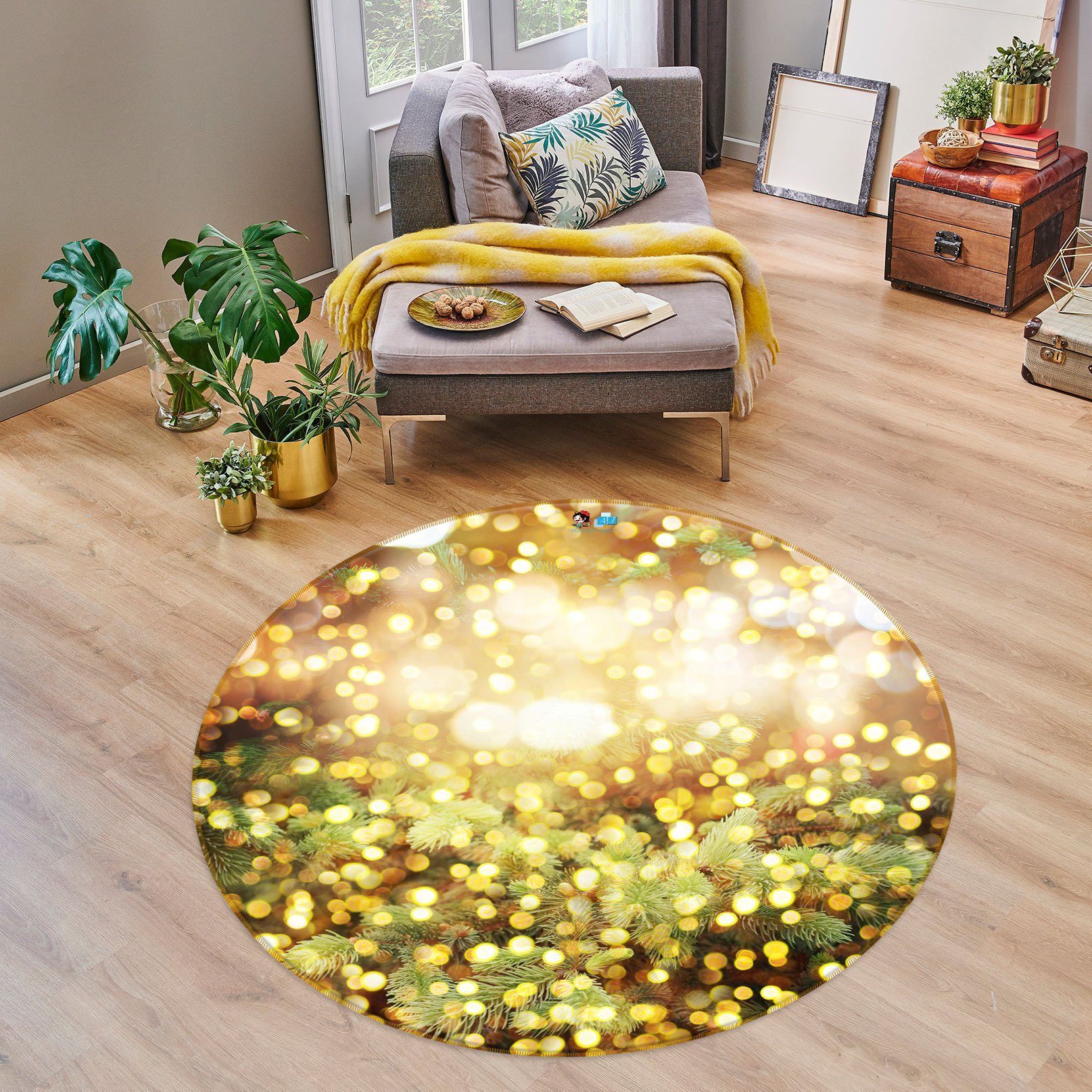 3D Aperture 54021 Christmas Round Rug – Round Carpet Home Decor Xmas