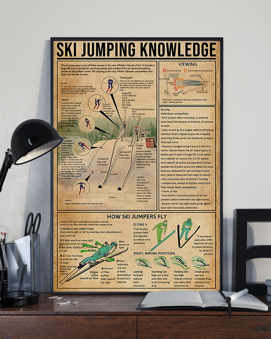 Skiing Ski Jumping Knowledge Vertical Canvas And Poster | Wall Decor Visual Art