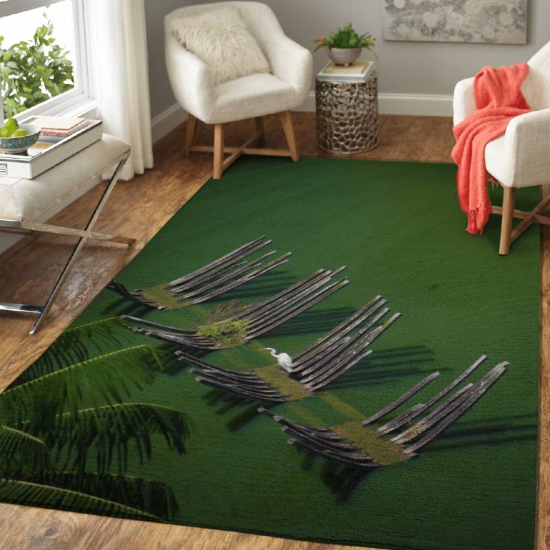 White Heron Happiness – Animals Area Rug Carpet