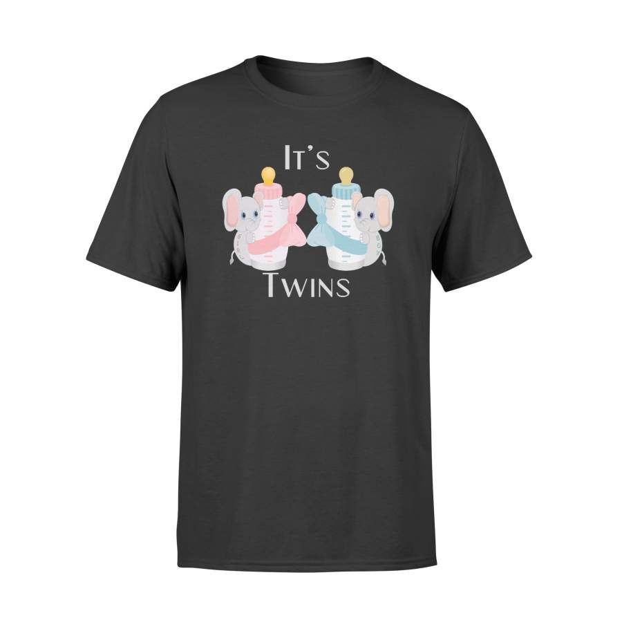 It’s Twins Boy And Girl Elephant New Baby Announcement T-Shirt