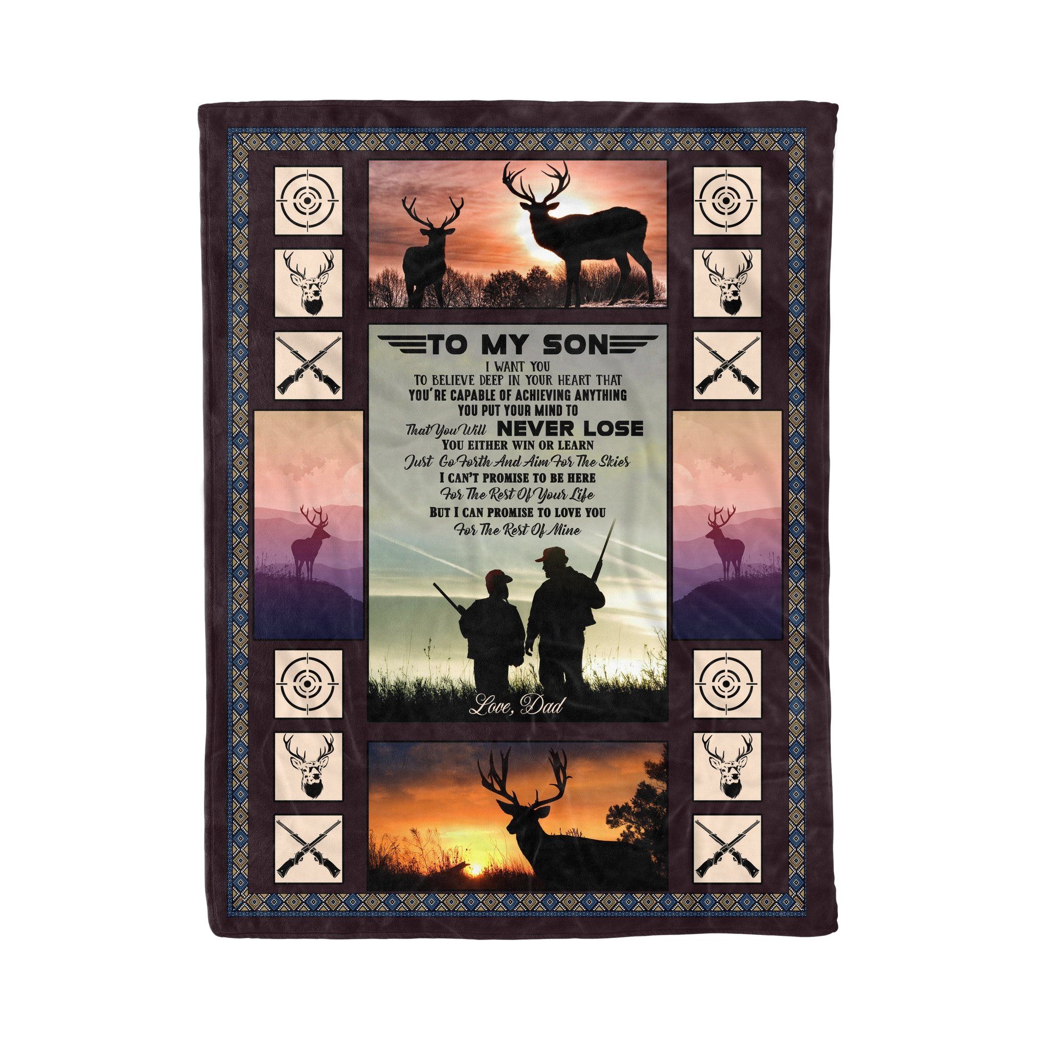 Order To My Son Deer Hunting Hunting Buddy Blanket form Dad Birthday Christmas blanket gifts – FSD85