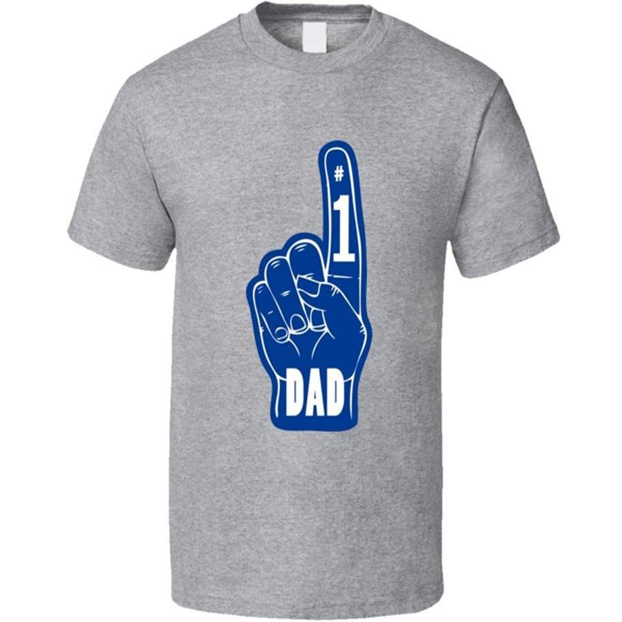 Number 1 Dad Foam Finger Cool Funny Awesome Fathers Day Git T Shirt Fashion O-Neck Short Sleeved T-Shirts Summer Loose Punk Tee Shirt For Men