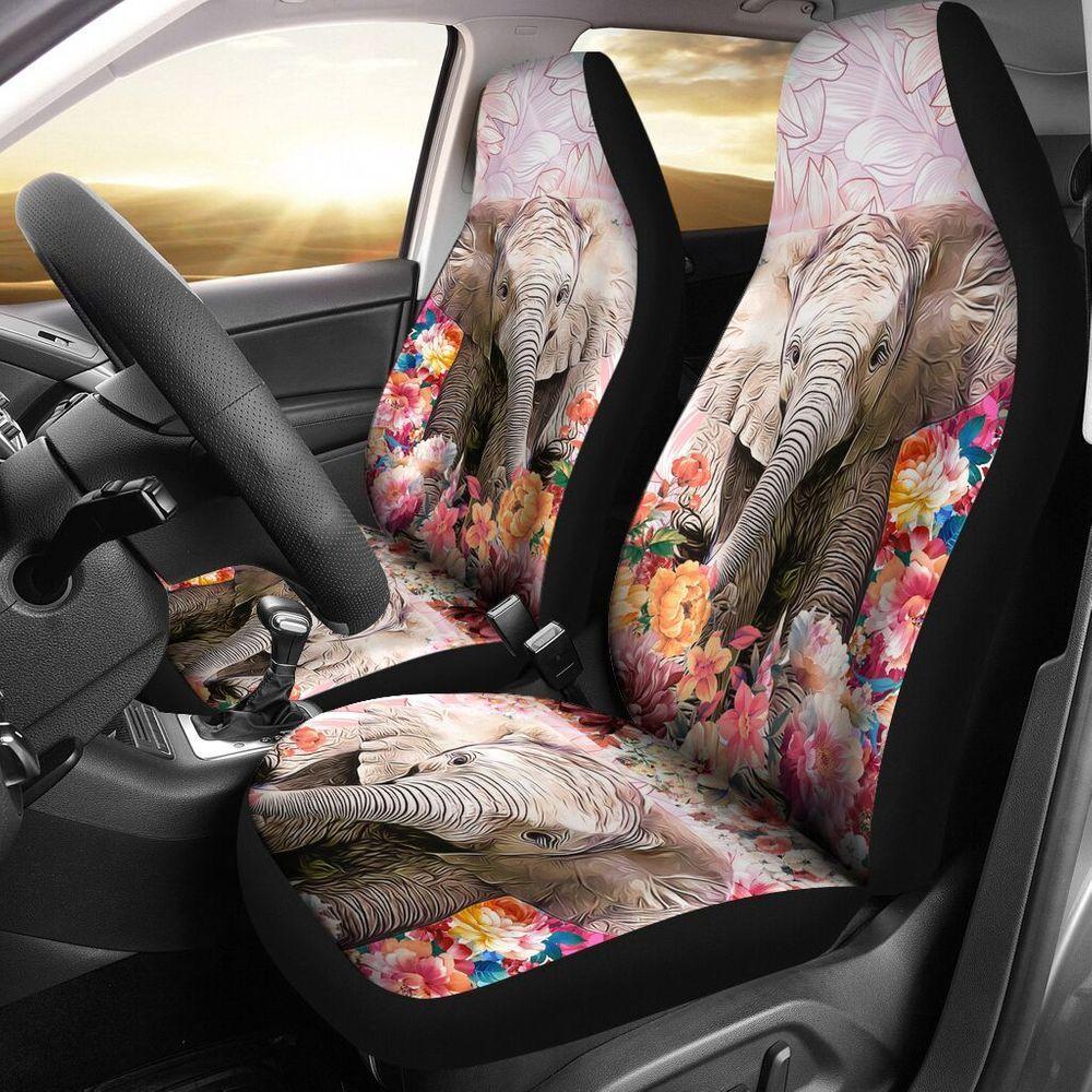 FUN CAR DECOR ELEPHANT FLOWER SEAT COVERS