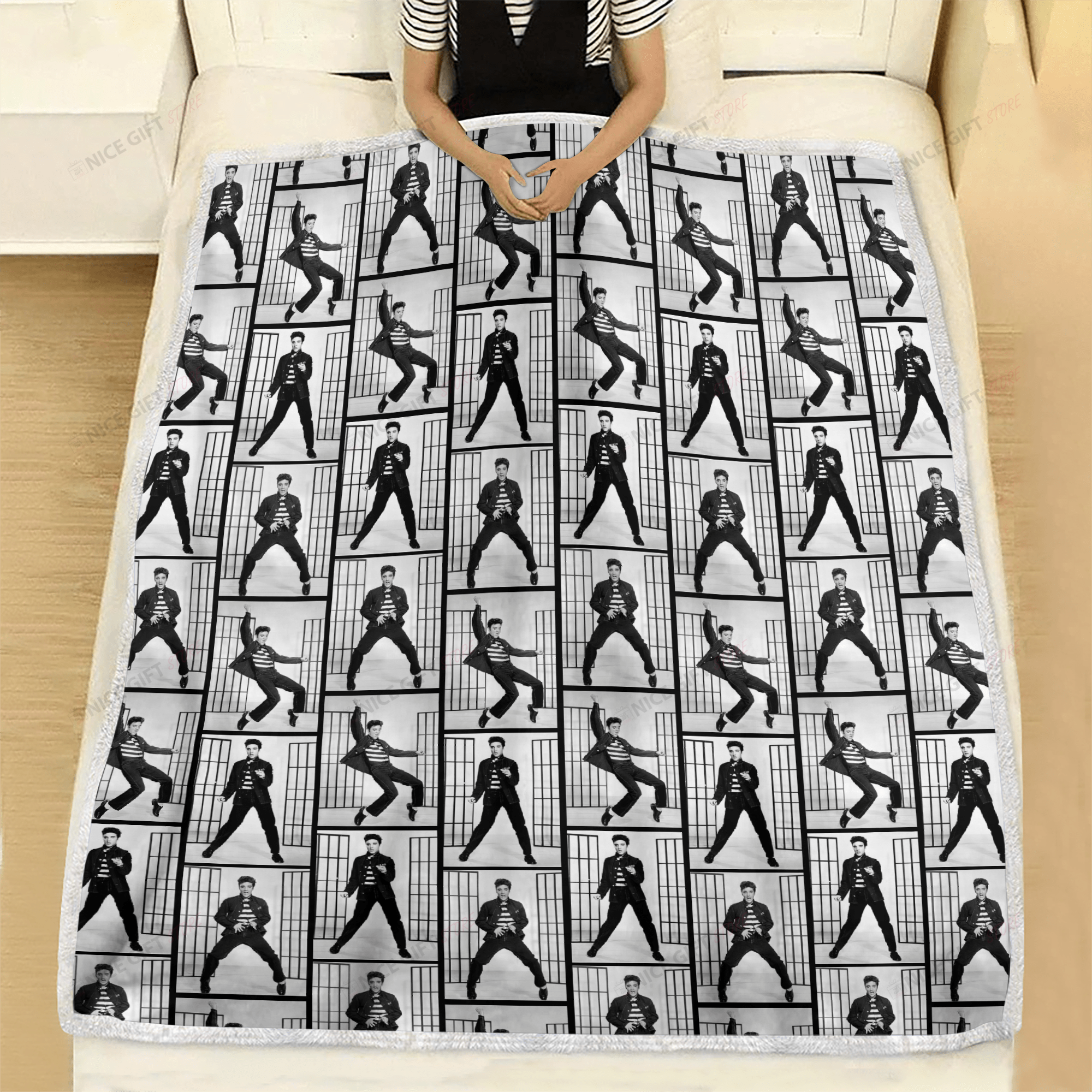 Elvis Presley Fleece Blanket Blk-S5R2