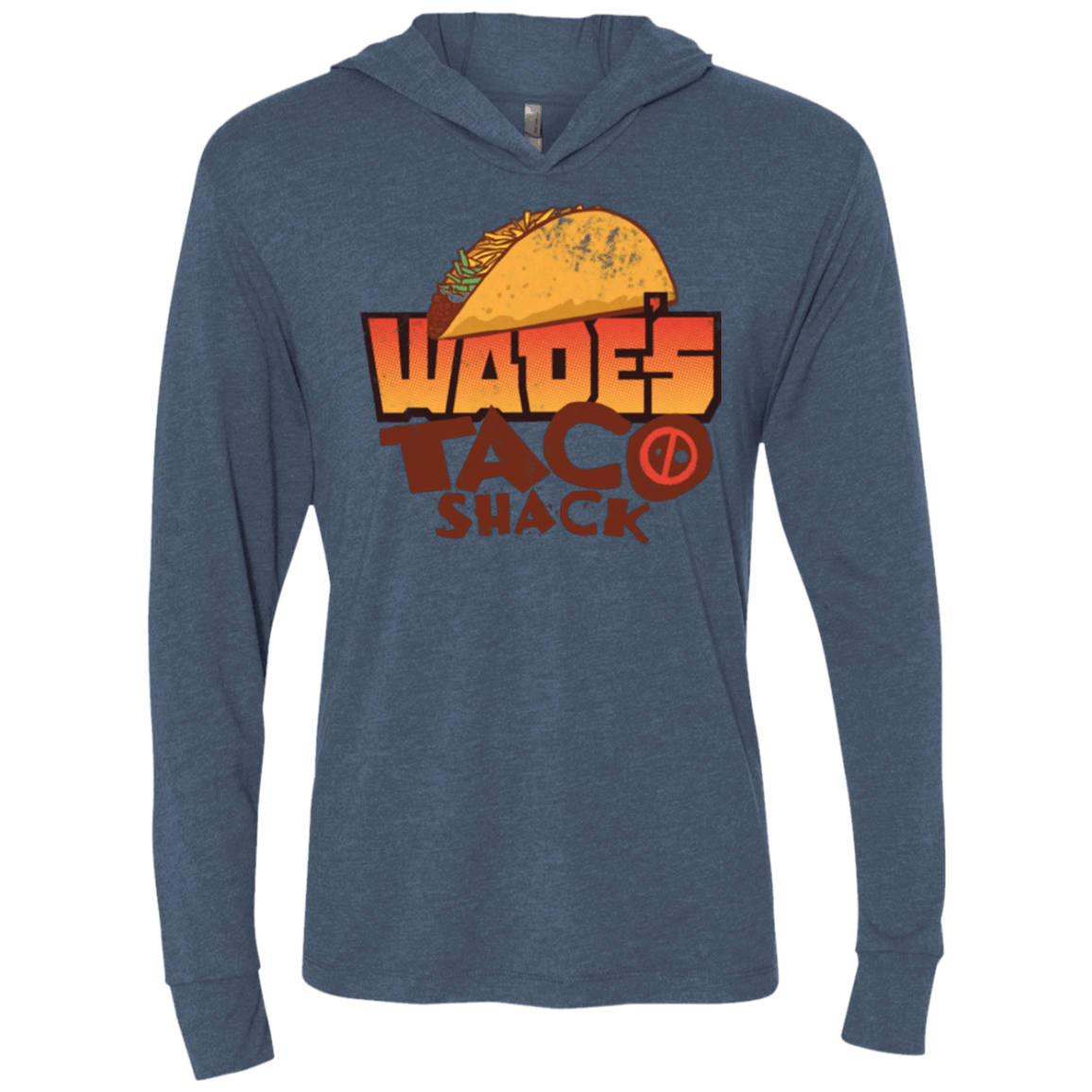 Wade Tacos Triblend Long Sleeve Hoodie Tee