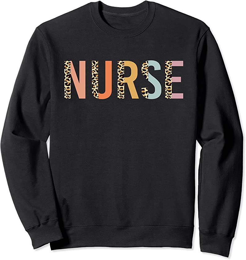 Nurse Leopard Print Nursing School Women Cute Sweatshirt