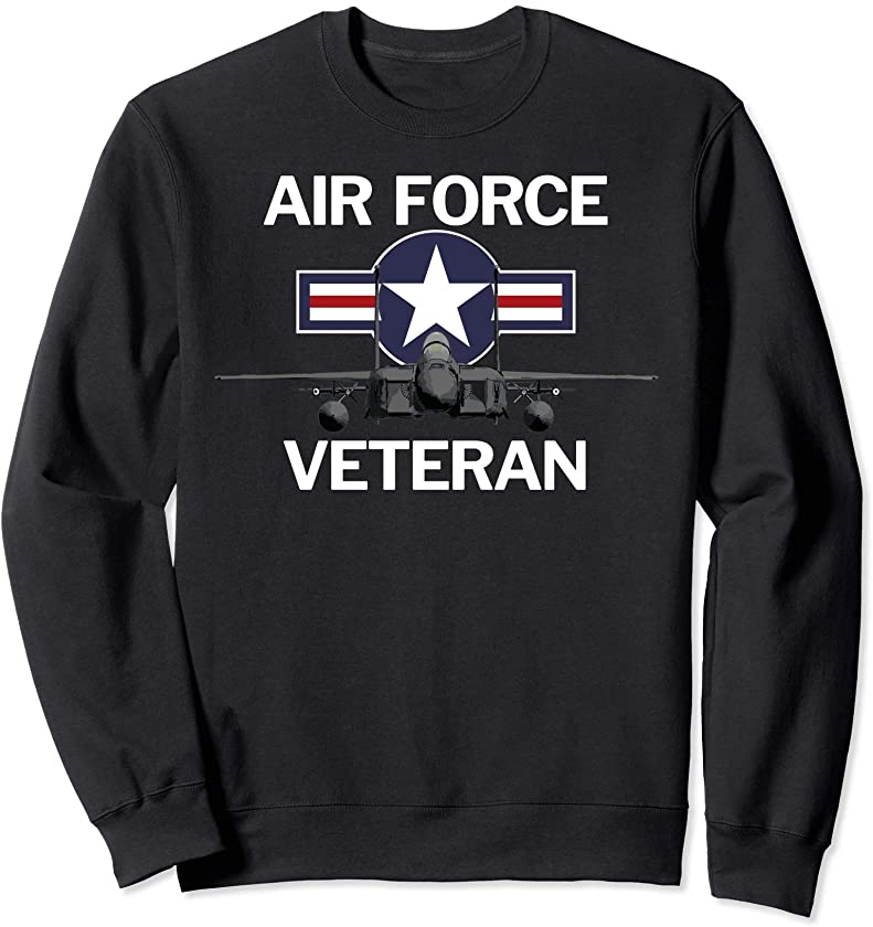 Air Force Veteran Sweatshirt with Vintage Roundel and Jet