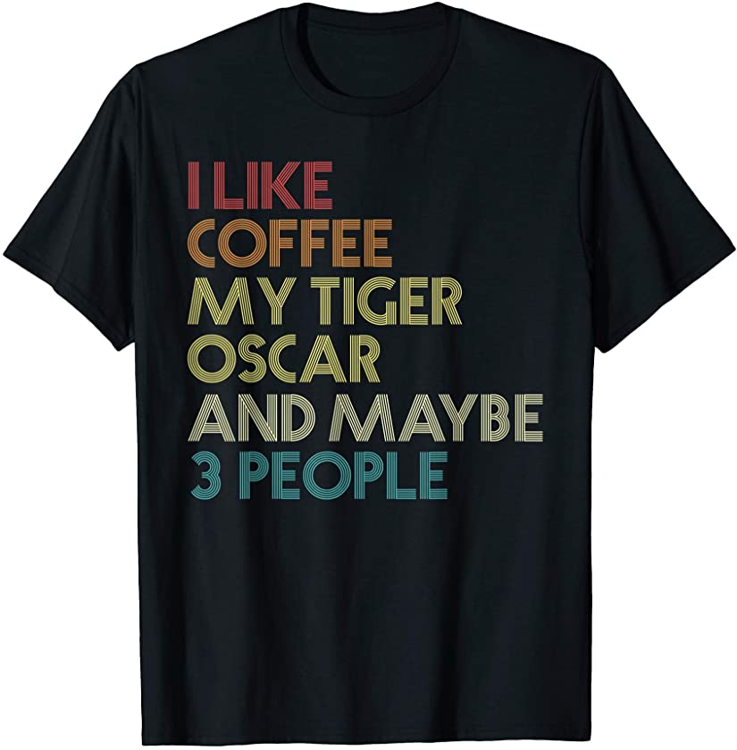 Tiger Oscar Cichlid Fish Coffee Aquarium Vintage Retro Text T-Shirt