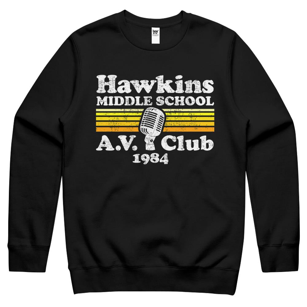 Hawkins Middle School A.V. Club Crewneck Sweatshirt