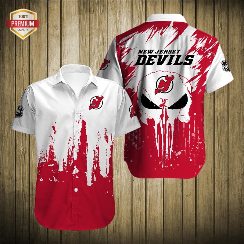 New Jersey Devils Short Sleeve Button Up Shirt