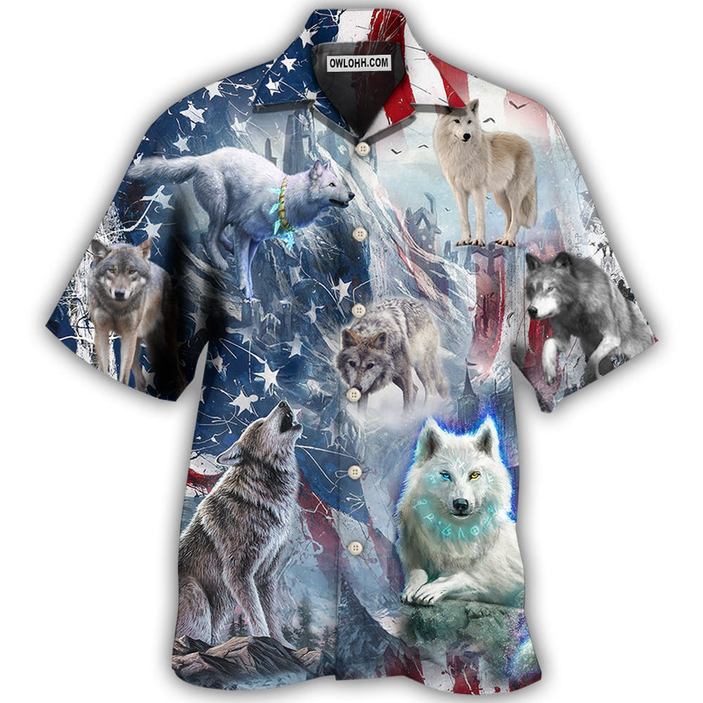 Wolf Independence Day Snow Mountain – Hawaiian Shirt – Owl Ohh