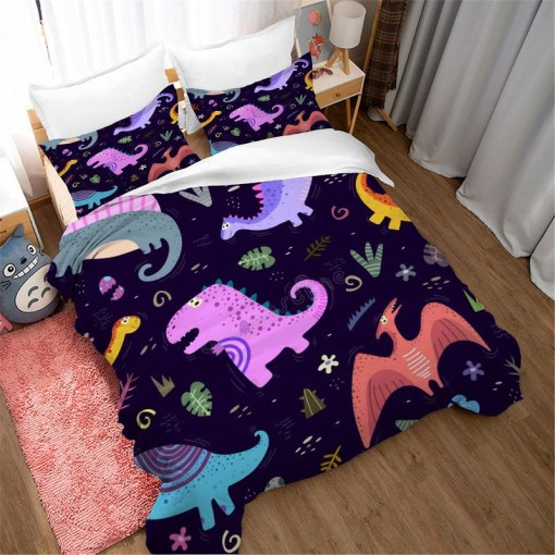 Cartoon Little Dinosaur 4 Duvet Cover Pillowcase Home Decor 3D Bedding Set