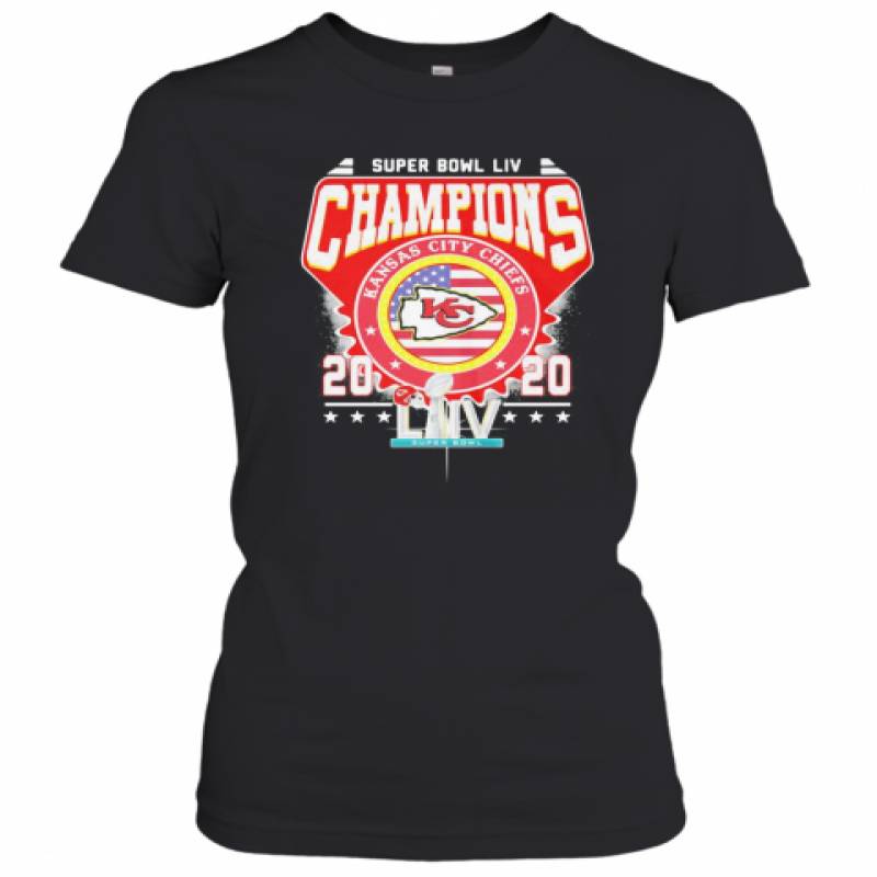 Super Bowl Liv Champions Kansas City Chiefs 2020 American Flag Independence Day Women's T-Shirt