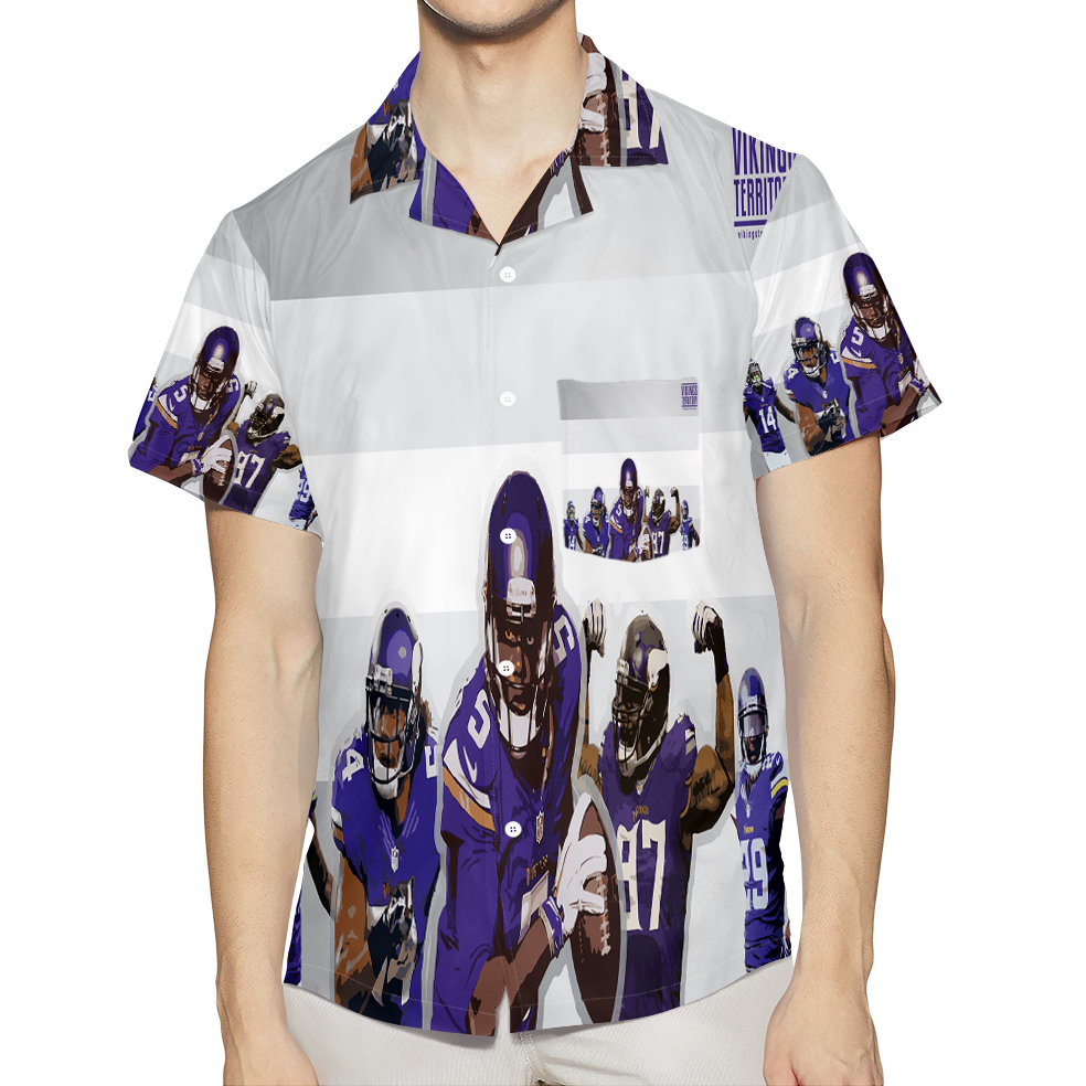 Minnesota Vikings Team V10 3D All Over Print Summer Beach Hawaiian Shirt With Pocket