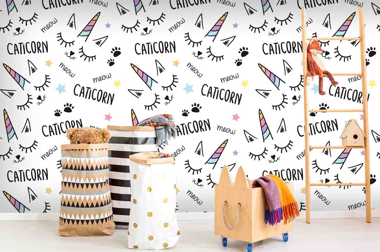 3D Cartoon Animal Unicorn Wall Mural Wallpaper Lqh 76