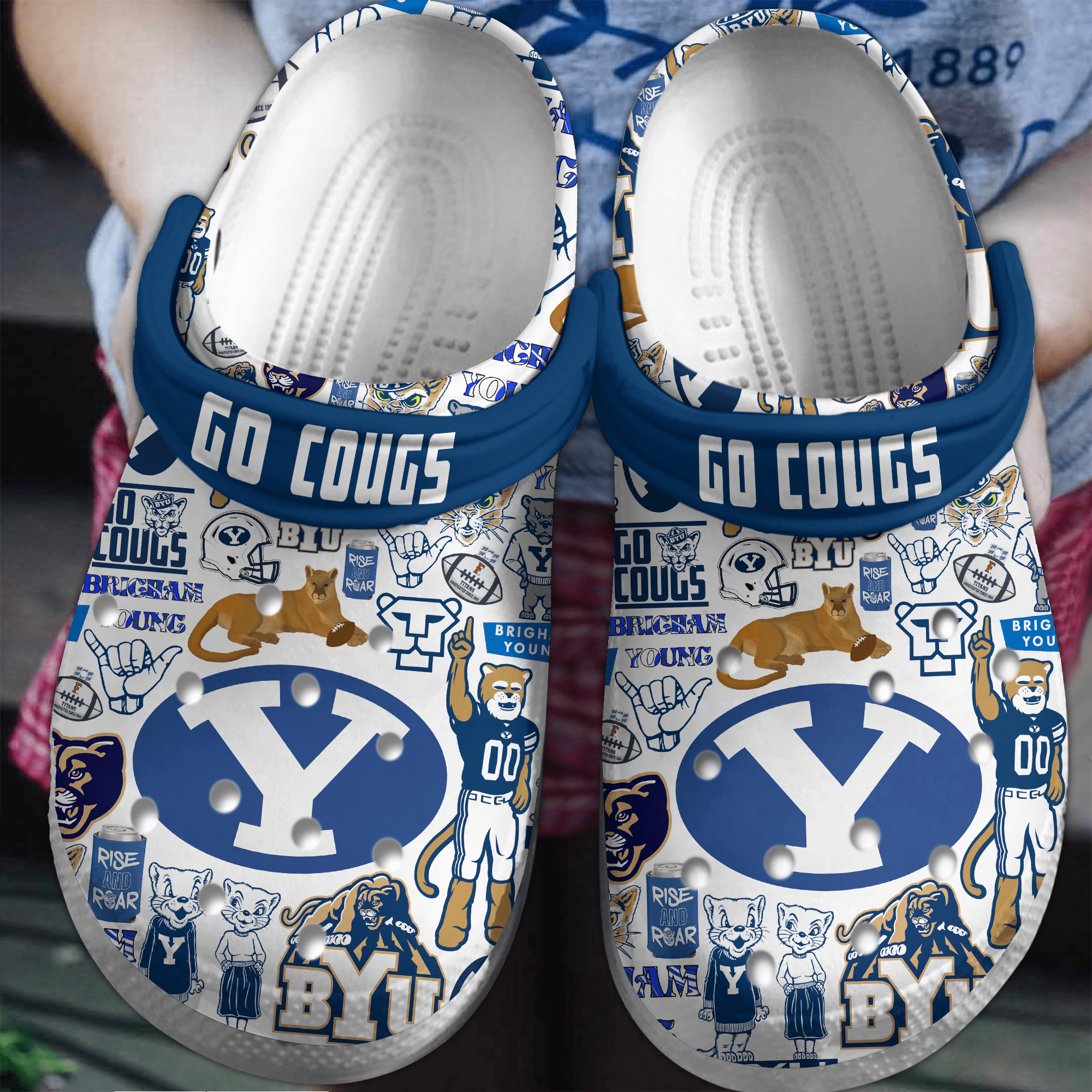 BYU Athletics NCAA Sport Crocs Crocband Clogs Shoes Comfortable For Men Women and Kids