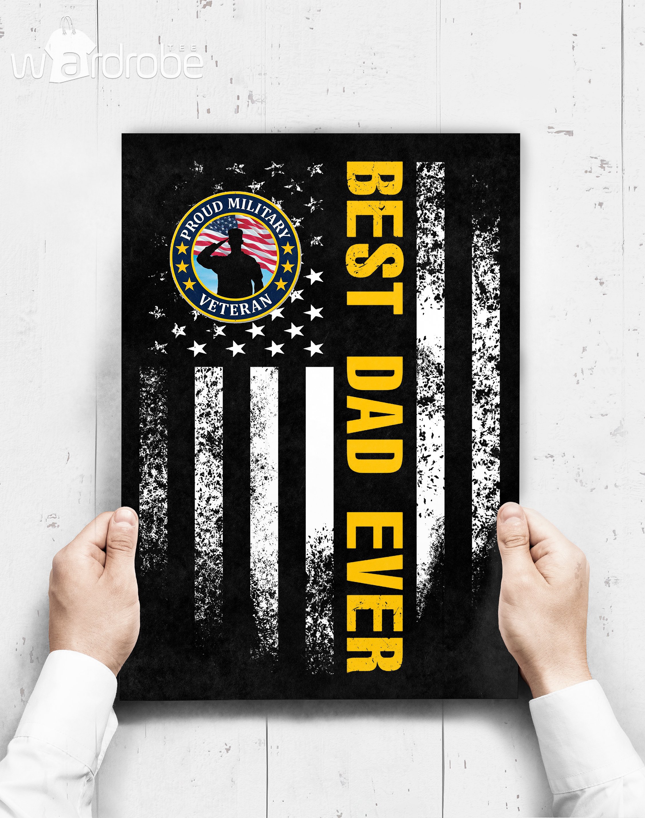 Custom Poster Best Dad Ever Proud Military Veteran – Gift For Dad