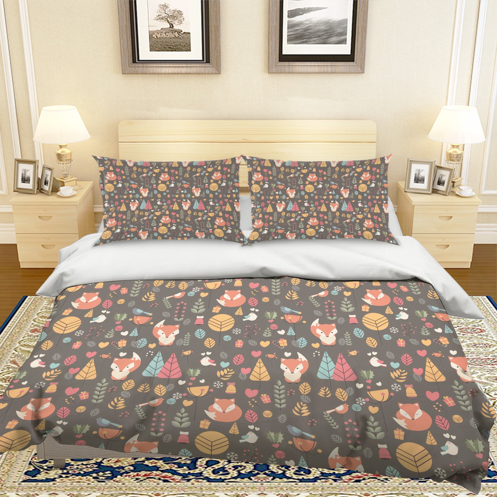 3D Cartoon Animal Tree Quilt Cover Set Bedding Set Pillowcases 44