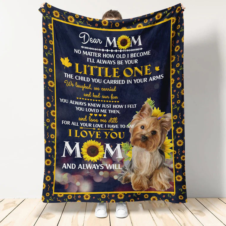 Dog Mom Blanket, Yorkie Dear Mom We Laughed, We Carried And Had Our Fun Blanket Dog Lover Gift