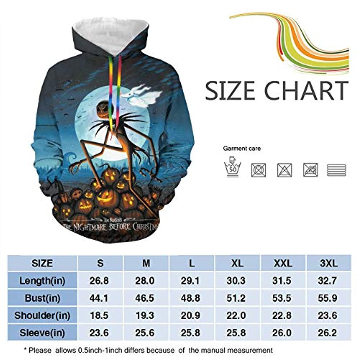 Nightmare Before Christmas 3D Print Hooded Sweatshirt Hoodie