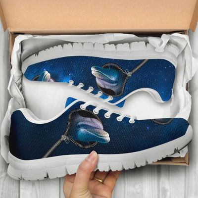 Dolphin Zipper Pattern Sneakers Shoes