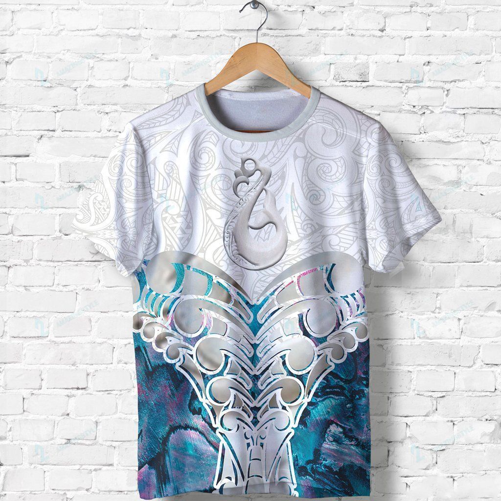 New Zealand Shirt, Whale Tail Paua Shell Manaia T-Shirt