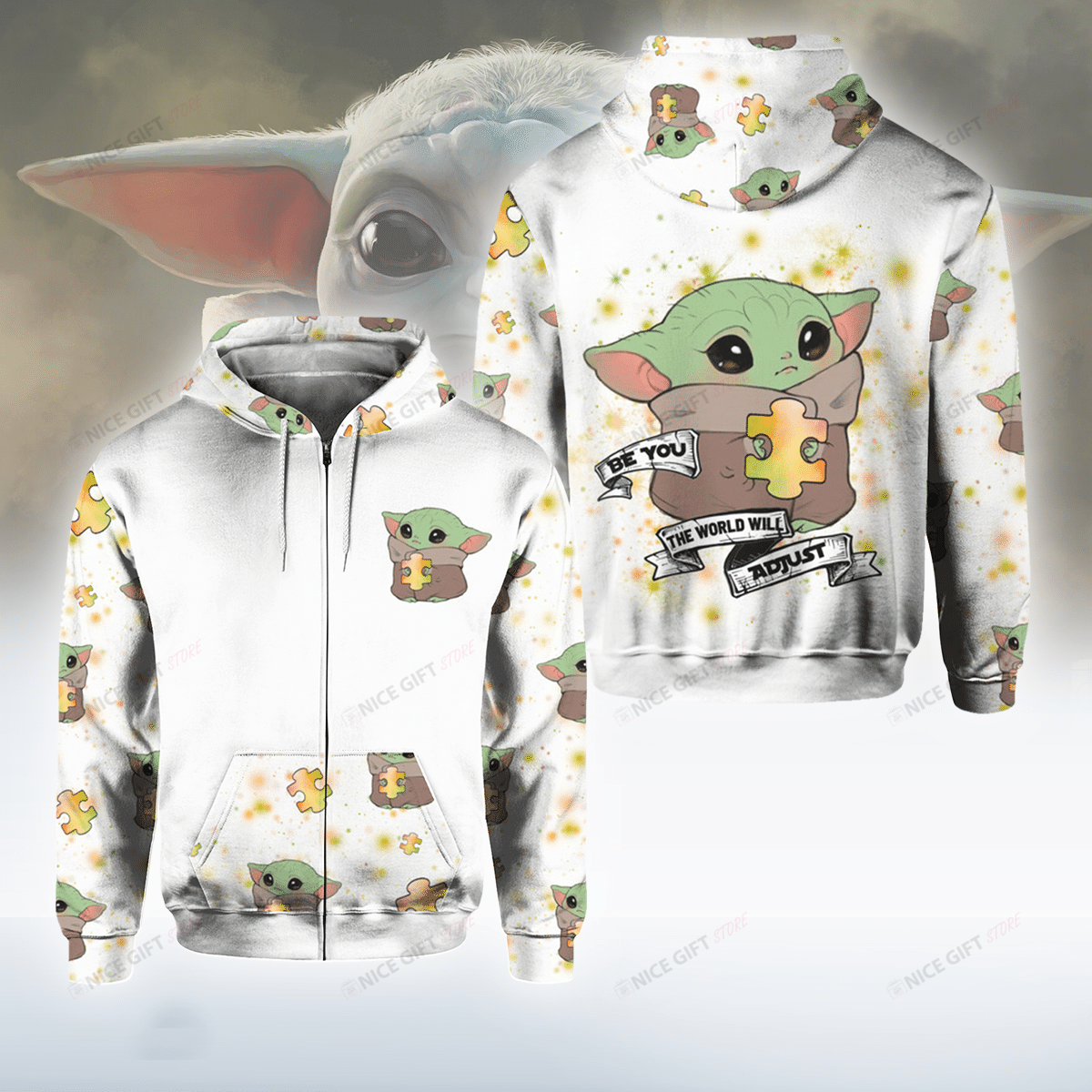 Be You The World Will Adjust Zip Hoodie 3D 3Zh-Y7Q2