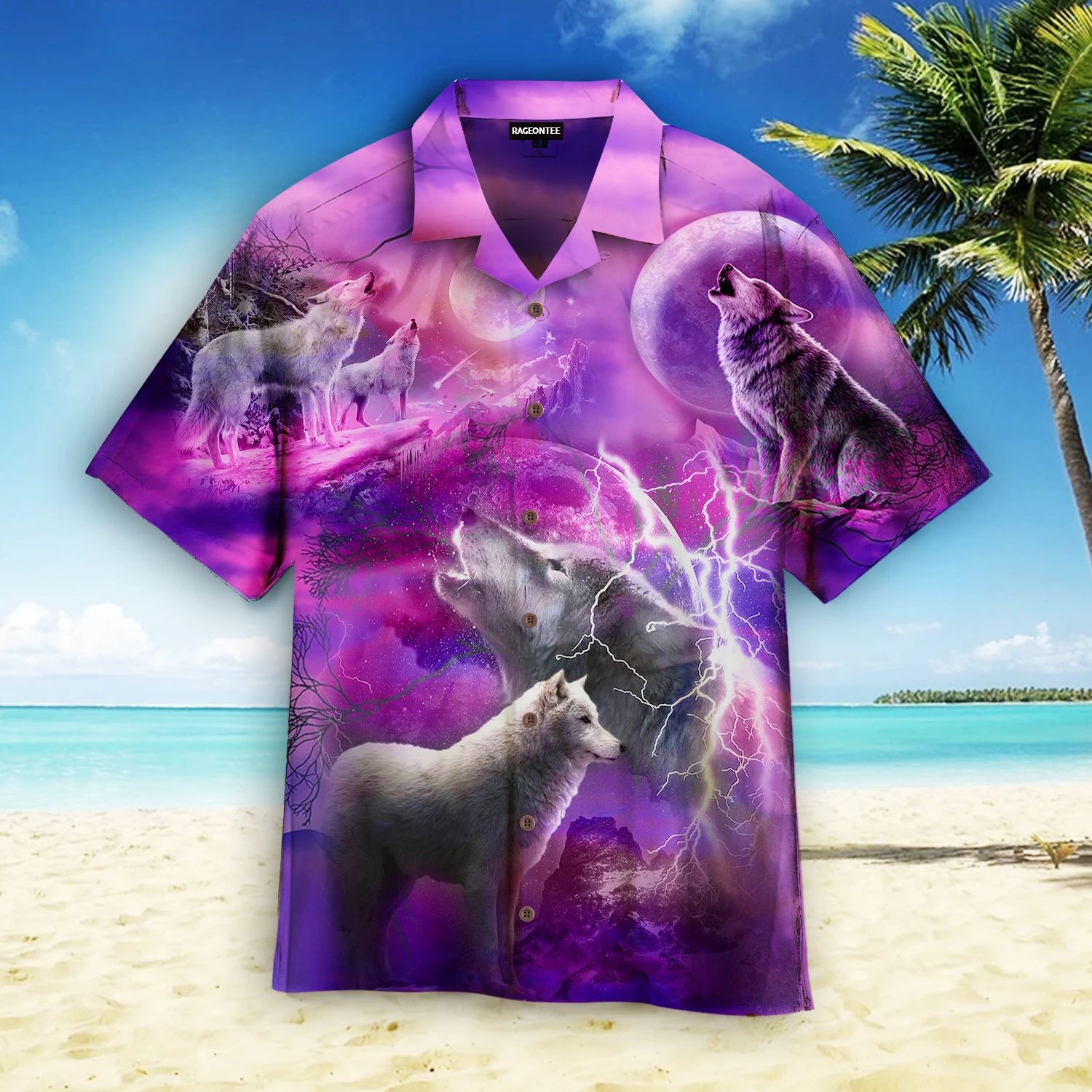 White Wolves Howling Moon Hawaii Shirt Unisex Adult Ha49582