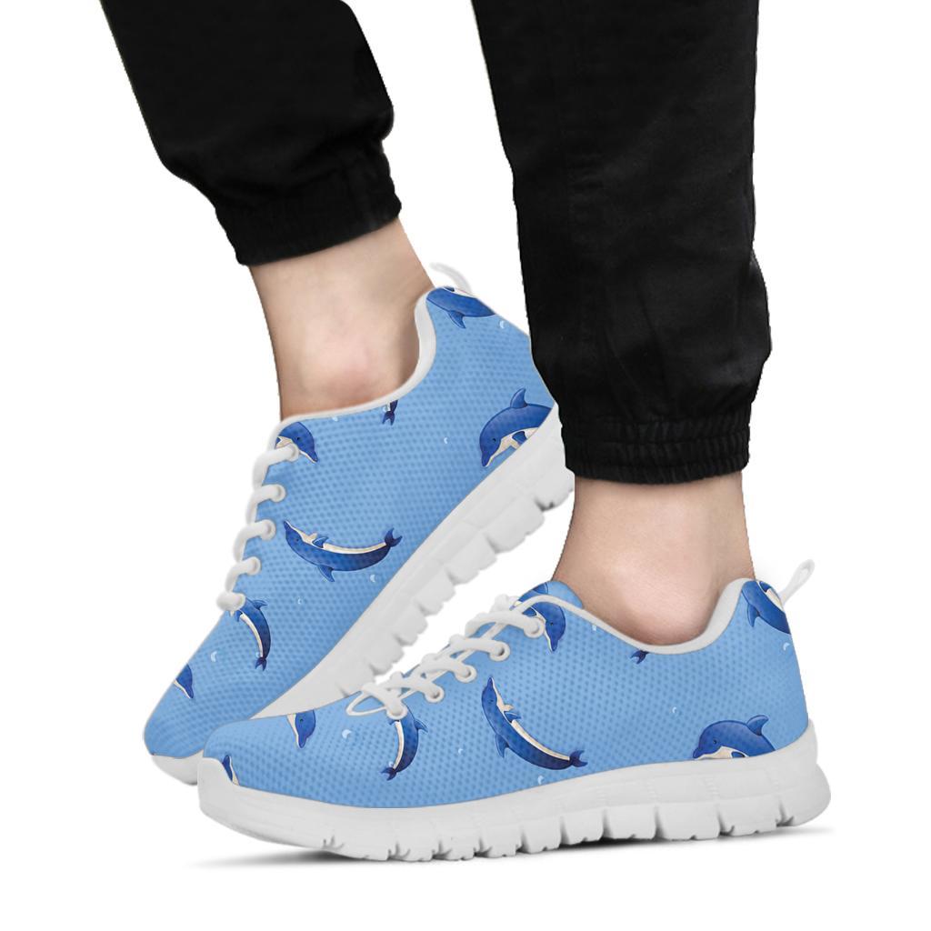 Dolphin Blue Print Sneakers White