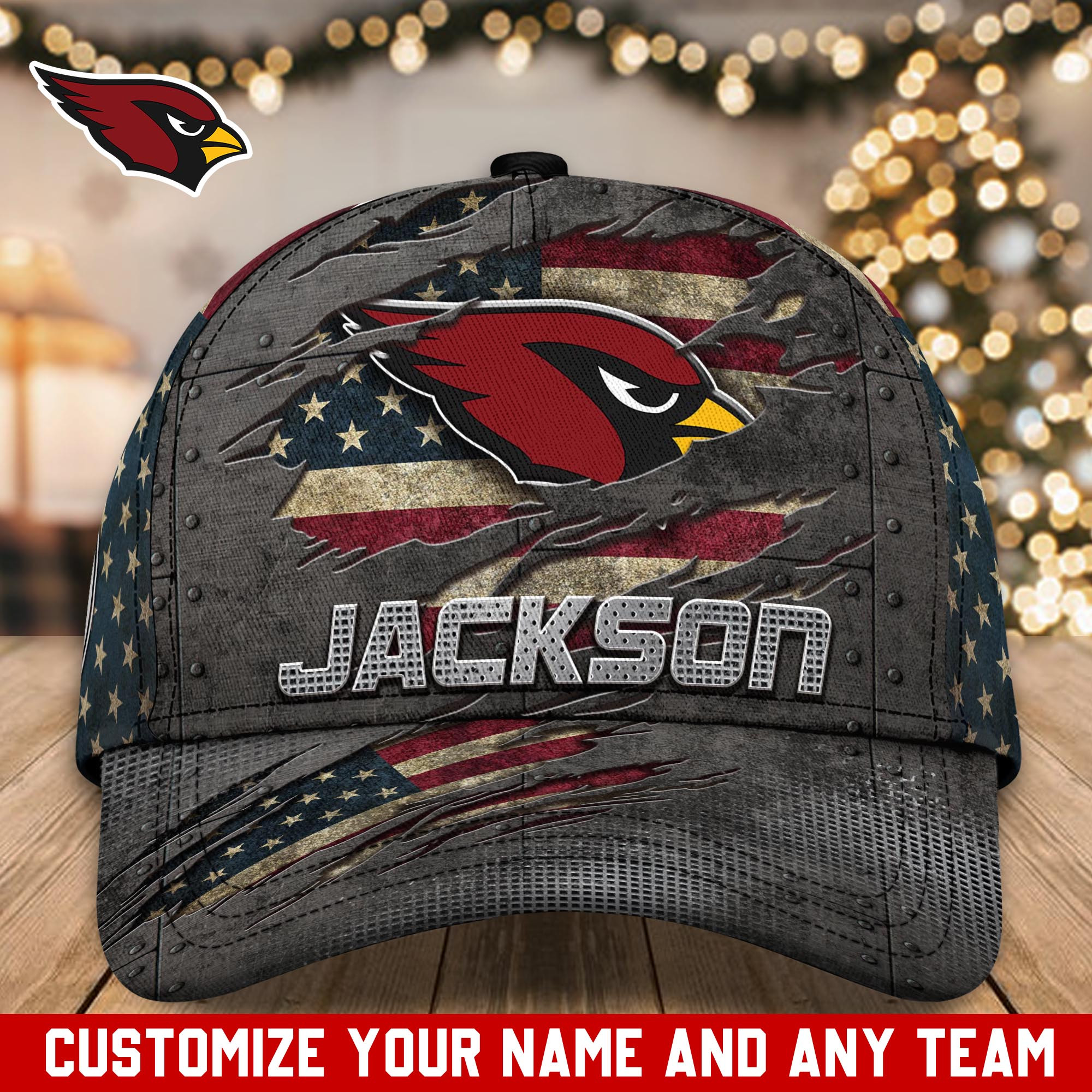 Arizona Cardinals Custom Name Classic, Baseball Caps T-44850