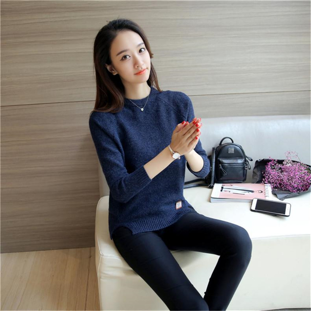 Autumn Winter Long Sleeve Pull Femme Solid Pullover Female Casual Short Knitted Sweater 2020 Women Sweaters And Pullovers alx