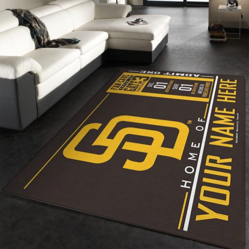 Customizable San Diego Padres Wincraft Personalized Area Rug Carpet, Living room and bedroom Rug, Home US Decor