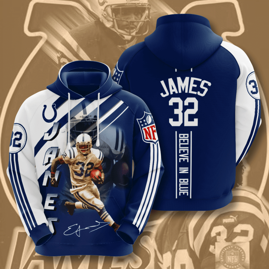 Indianapolis Colts Edgerrin James 96 Unisex 3D Hoodie Gift For Fans