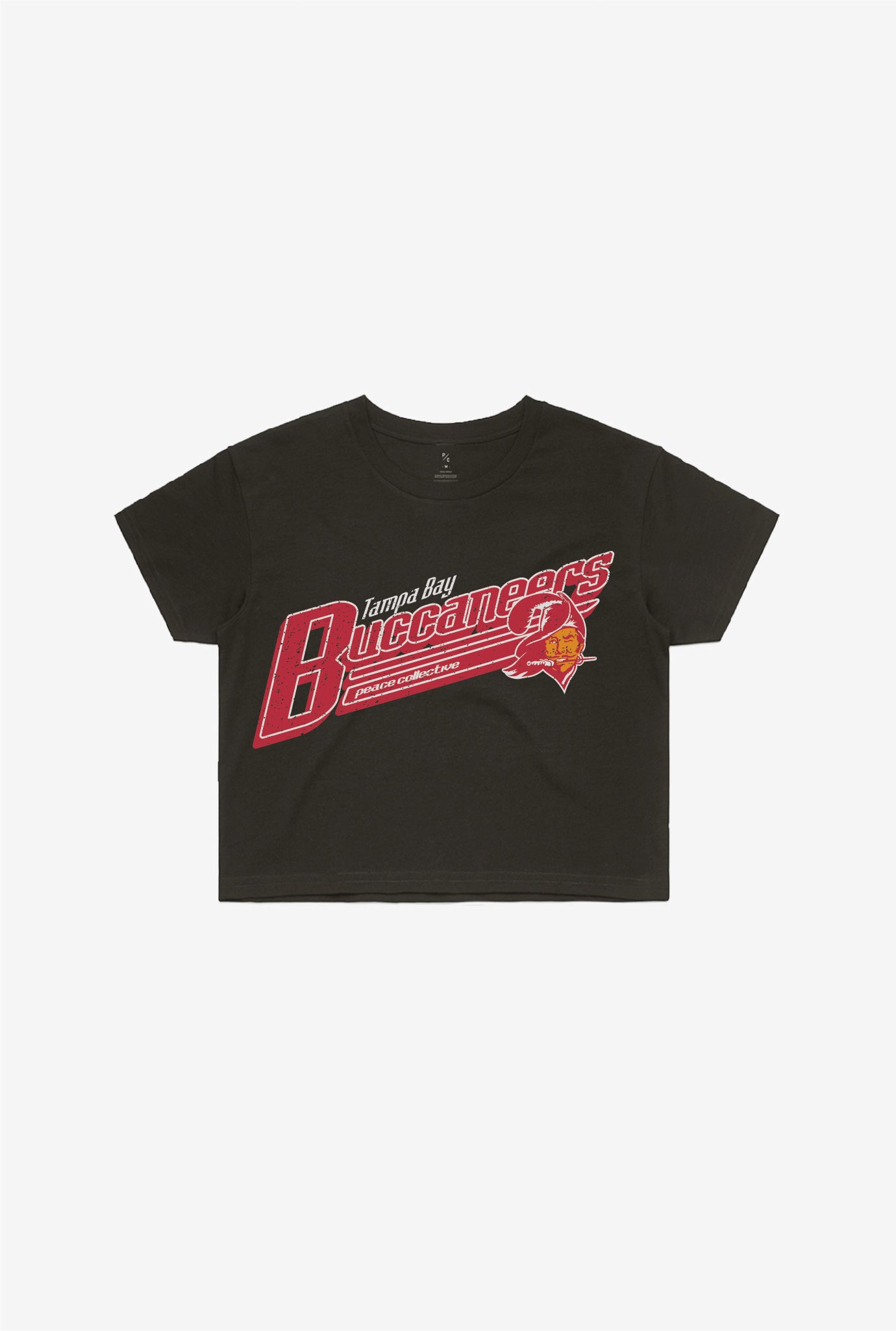 Tampa Bay Buccaneers Garment Dyed Cropped T-Shirt – Black