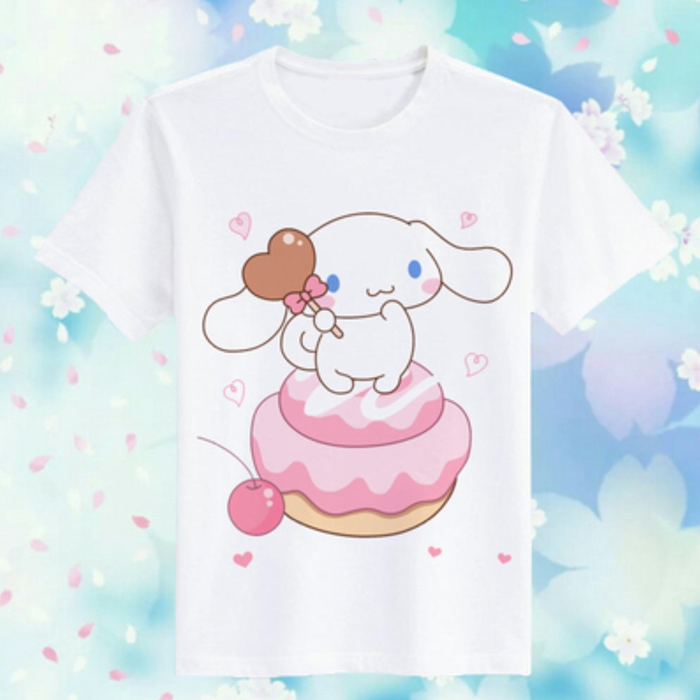 Tea Party Cotton Cute Tshirts Dog Anime