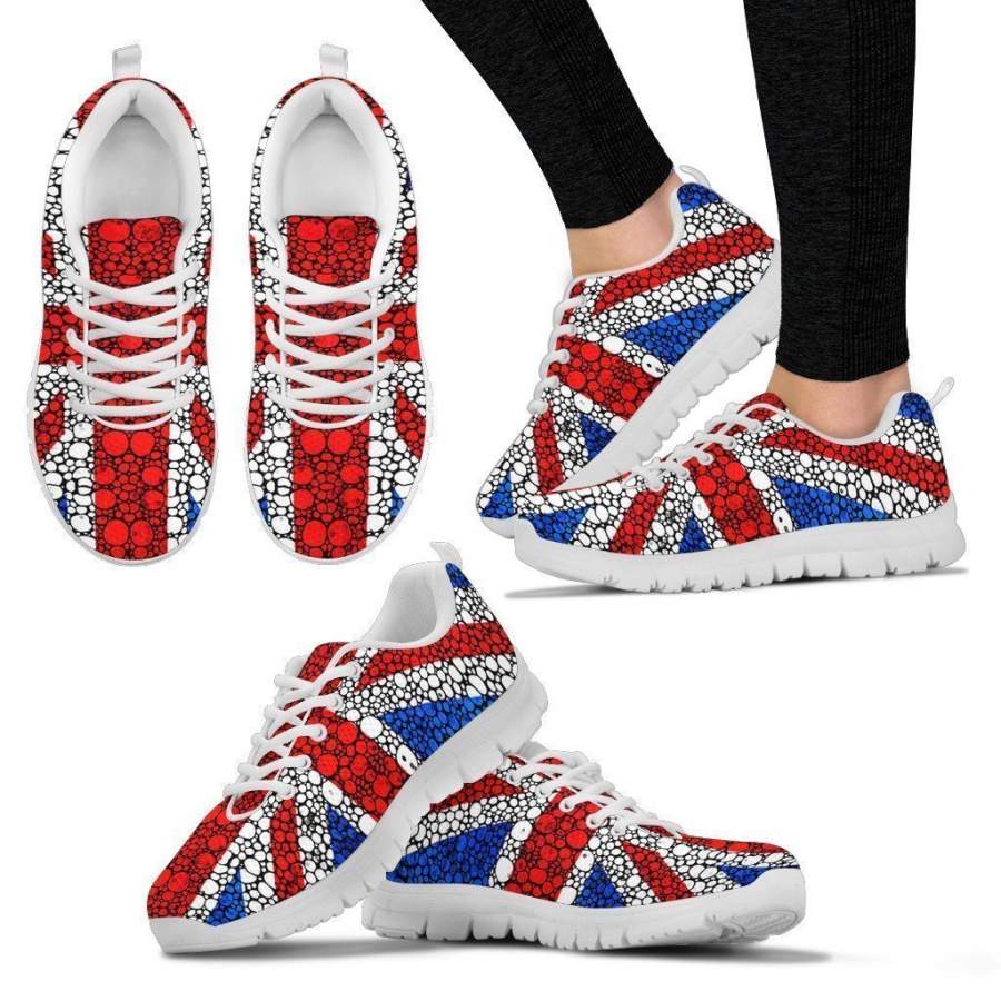 White Britain Flag Women’s Sneakers