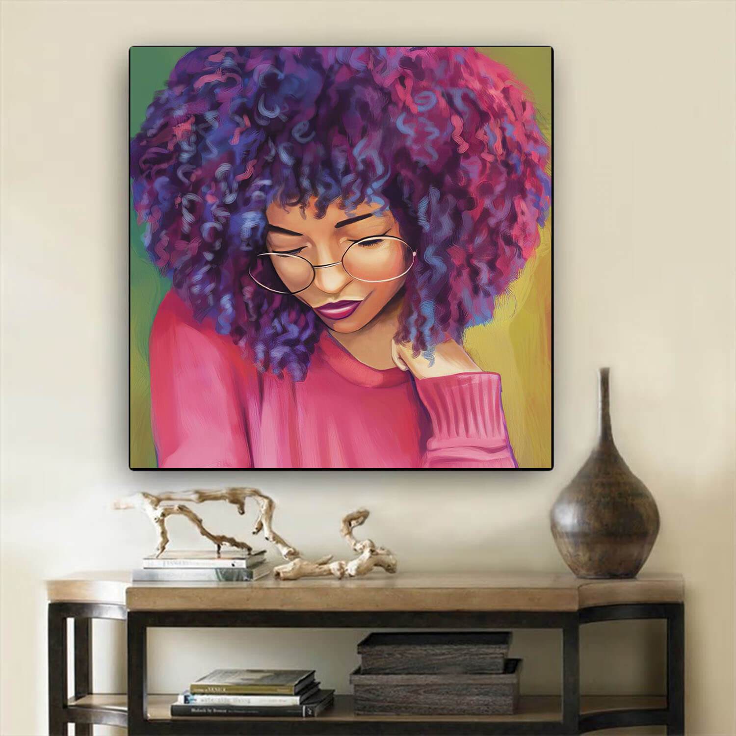 African American Wall Art Pretty Black Afro Girls African American Canvas Wall Art Afrocentric Home Decor Ideas BPS34028