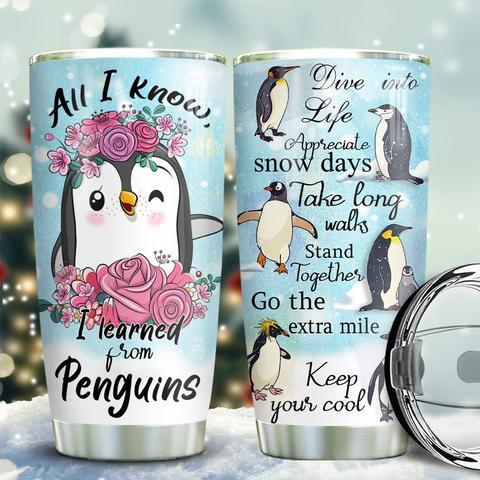 Learned From Penguins Kd2 Stainless Steel Tumbler, Personalized Tumblers, Tumbler Cups, Custom Tumblers