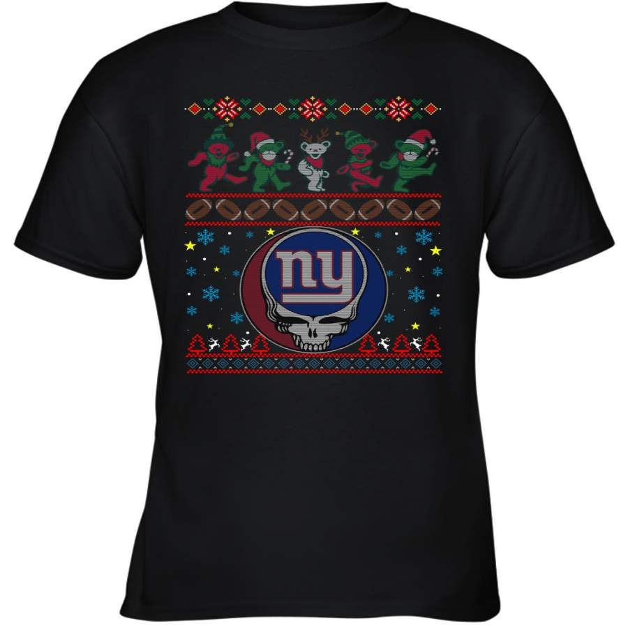 New York Giants Christmas Grateful Dead Jingle Bears Football Ugly Sweatshirt Kids Unisex T-Shirt