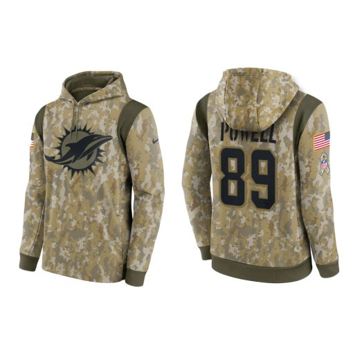 Brandon Powell Miami Dolphins Camo 2021 Salute To Service Veterans Day Therma Pullover Hoodie