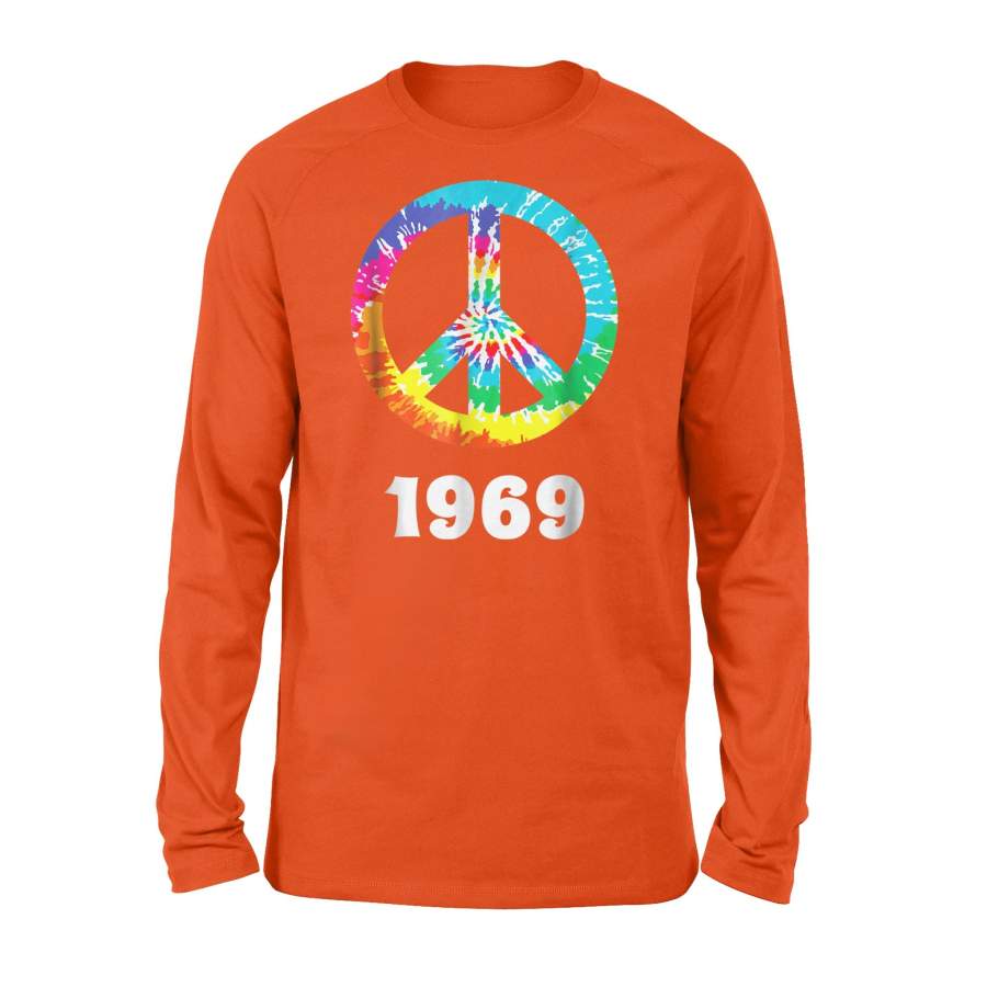 1969 Hippie Peace Sign Halloween Costume Class Reunion Long Sleeve T-Shirt