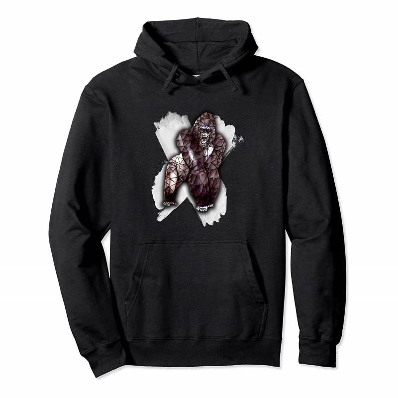 Angry animal beast chimp monkey in broken glass Pullover Hoodie