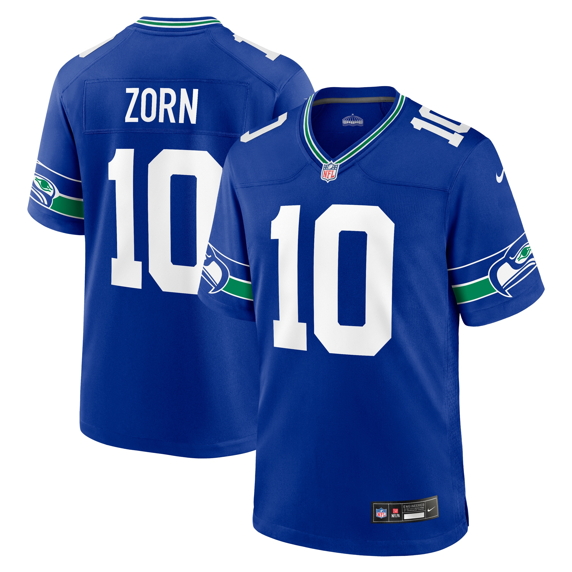 Jim Zorn Seattle Seahawks Throwback Retired Player Game Jersey – Royal