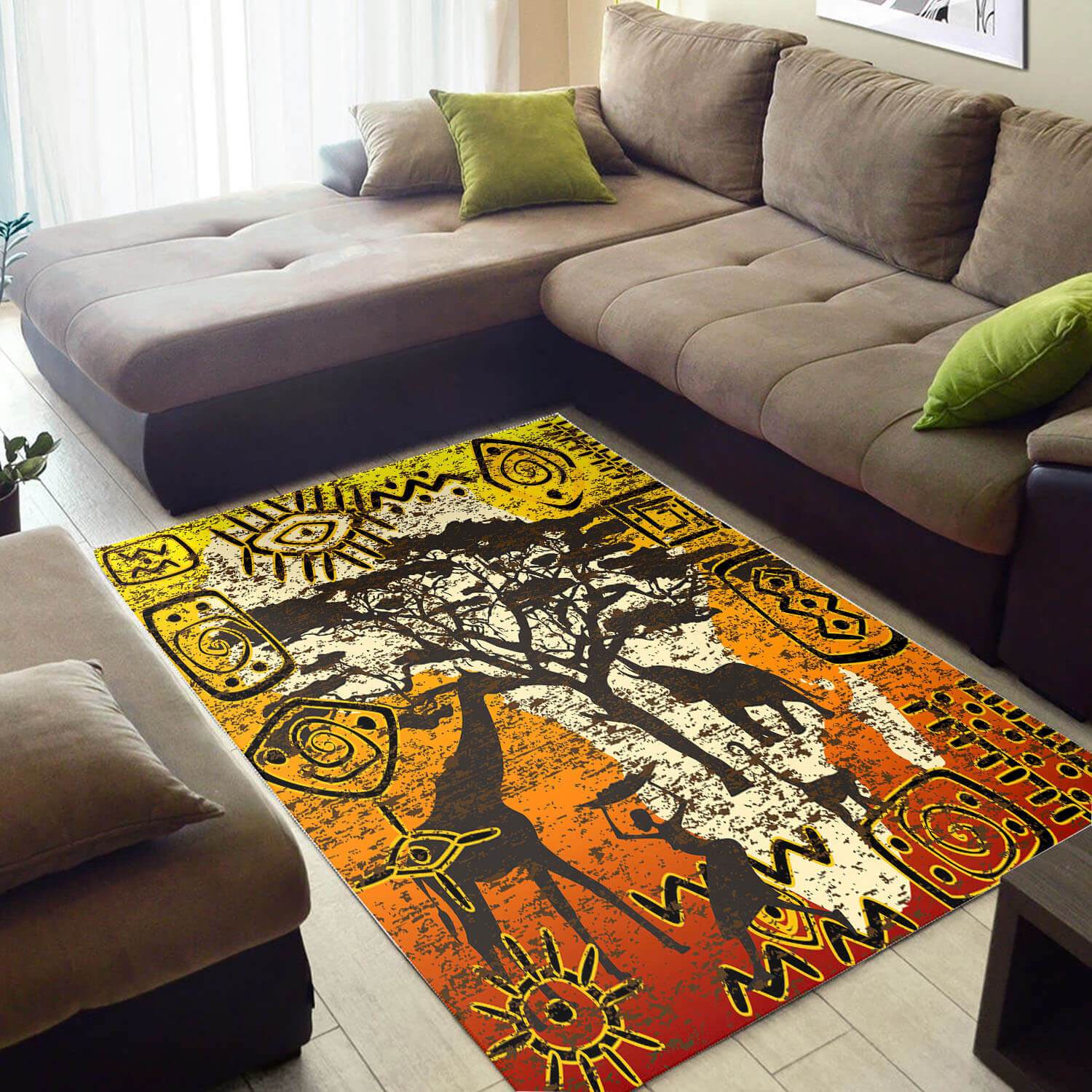 Trendy African Rug Retro African American Black Art Afrocentric Art African Style Area Rug African Room Decor WBG3439