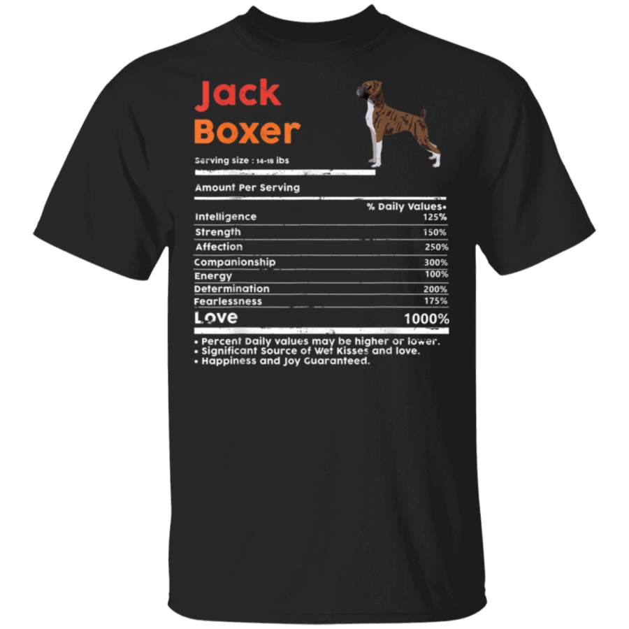 Funny Vintage Boxer Facts Nutrition Dog Lover Gifts Tshirt